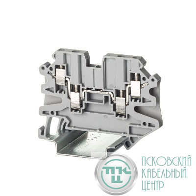 Клемма проходная винтовой зажим 4 точки подключения 2.5кв.мм сер. DKC TUR-2.5-QUATTRO