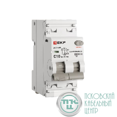 Выключатель автоматический дифференциального тока 2п (1P+N) C 10А 30мА тип A 6кА АВДТ-63N (электромех.) PROxima EKF D63N26MA10C30