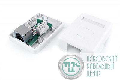Розетка компьютерная 1-м ОП SB1-1-8P8C-C6-SH-WH RJ45 (8P8C) кат.6 экранир. Dual IDC Hyperline 430236