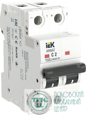 Выключатель автоматический модульный 2п C 2А M06N-DC ARMAT IEK AR-M06N-2-C002DC