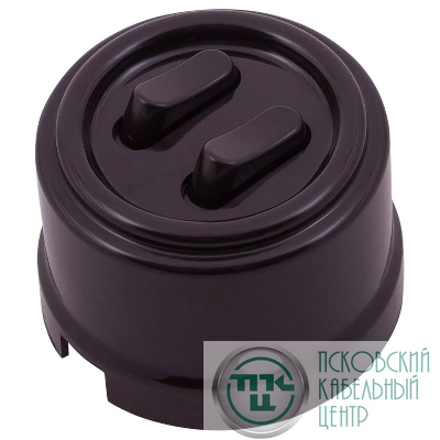 Выключатель 2-кл. ретро ABS-пластик корич. Bironi B1-222-22