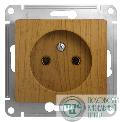 Розетка 1-м СП Glossa 16А IP20 без заземл. механизм дерево дуб SE GSL000541