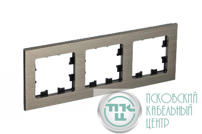 Рамка 3-м AtlasDesign Nature метал. латунь SE ATN312203