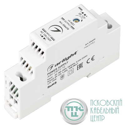 Блок питания ARV-DR15-12 12В 1.25А 15Вт IP20 DIN-рейка Arlight 034670