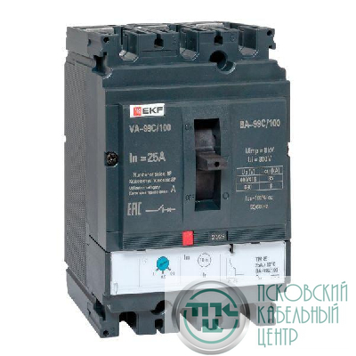 Выключатель автоматический 3п 100/25А 36кА ВА-99C Compact NS PROxima EKF mccb99C-100-25