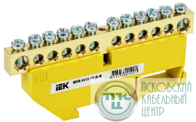 Шина PE "земля" на DIN-изол. ШНИ-8х12-12-Д-Ж IEK YNN10-812-12D-K05