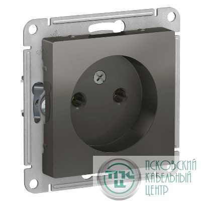 Розетка 1-м СП AtlasDesign 16А IP20 без заземл. без защ. шторок механизм сталь SE ATN000941
