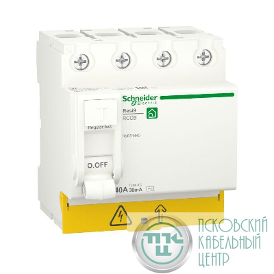 Выключатель дифференциального тока (УЗО) RESI9 40А 4P 30мА тип AC SchE R9R51440