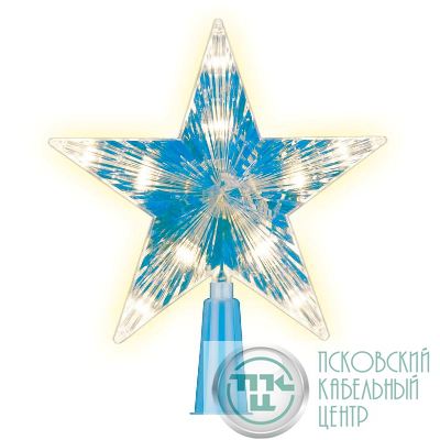 Украшение светодиодное ULD-H1515-010/STB/2AA WARM WHITE STAR-2 для елки 15см на батарейках (не в компл.) 10 светодиод. тепл. бел. свет прозрачн. провод Uniel UL-00005761