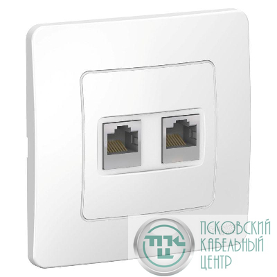 Розетка компьютерная 2-м СП Blanca RJ45 кат.5E бел. SE BLNIS045451
