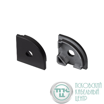 Заглушка SL-KANT-H20 BLACK с отверстием пластик (комплект) Arlight 049405