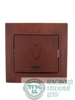 Выключатель 1-кл. СП Mira 10А с подсветкой вишня LEZARD 701-0601-111
