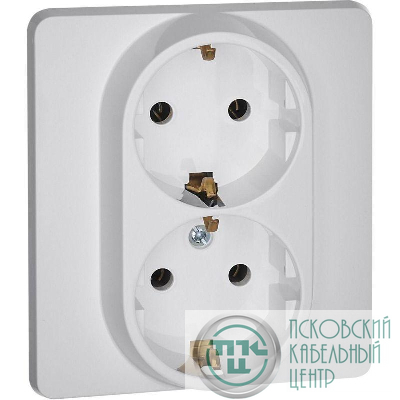 Розетка Inspiria 16А 250В 2х2P+E немецк. стандарт бел. IEK 673750