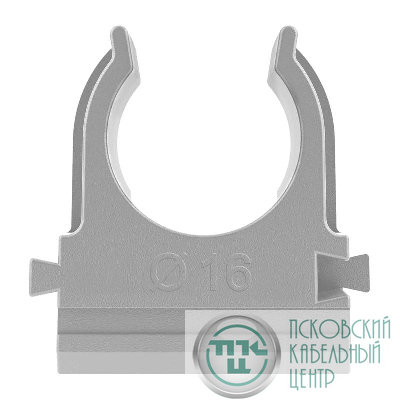 Держатель для труб (клипса) d16мм сер. TOKOV ELECTRIC TKE-LC-16-G