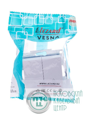 Механизм выключателя проходн. 2-кл.СП VESNA проходной двойной бел. LEZARD 742-0288-106
