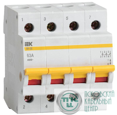 Выключатель нагрузки (мини-рубильник) 4п 63А ВН-32 KARAT IEK MNV10-4-063