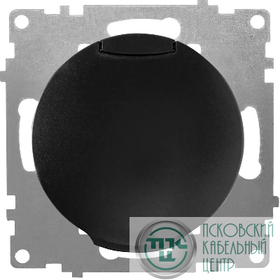 Розетка 1-м СП Florence 16А IP20 с заземл. с крышкой винтов. клеммы механизм черн. (1E10501303) OneKeyElectro 2172814