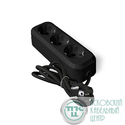 Удлинитель 3х2м с заземл. 10А IP20 У10-554 ПВС 3х0.75 черн. UNIVersal 1981