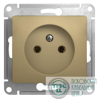 Розетка 1-м СП Glossa 16А IP20 без заземл. механизм титан SE GSL000441