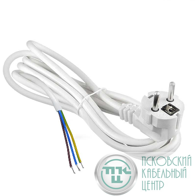 Шнур сетевой с вилкой 3м с заземл. 10А ПВС 3х1 бел. DOMTOK 2778