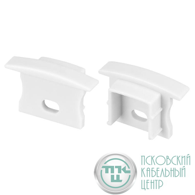 Заглушка LINE-2315-F с отверстием WHITE пластик (комплект) Arlight 044266