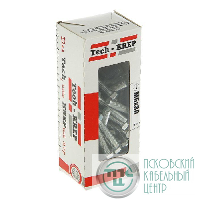 Болт с шестигранной головкой М6х30 DIN 933 оцинк. (уп.60шт) Tech-Krep/Zitar 105203