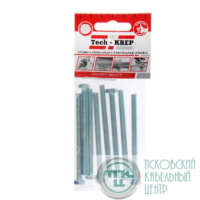 Болт с шестигранной головкой М6х80 DIN 933 оцинк. (уп.8шт) Tech-Krep/Zitar 102965