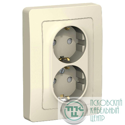 Розетка 2-м СП Blanca 16А IP20 250В с заземл. защ. шторки молоч. SE BLNRS001122