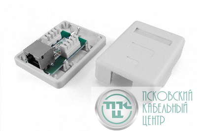 Розетка компьютерная 1-м ОП SB1-1-8P8C-C5e-SH-WH RJ45 (8P8C) кат.5E экранир. Dual IDC Hyperline 430229