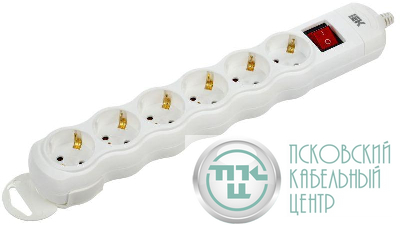 Колодка удлинителя 6-мест. с заземл. с выкл. РПр06В IEK WYP10-D-KP-16-06-ZKS-K01