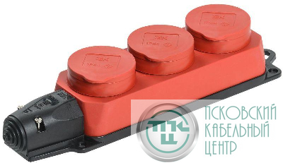 Колодка 3-м ОМЕГА РБ33-1-0м IP44 каучук красн. IEK PKR61-016-2-K04