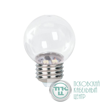 Лампа светодиодная PLED-ECO 3Вт G45 шар 2700К тепл. бел. CLEAR E27 для Белт-лайт Pro JazzWay 5058279